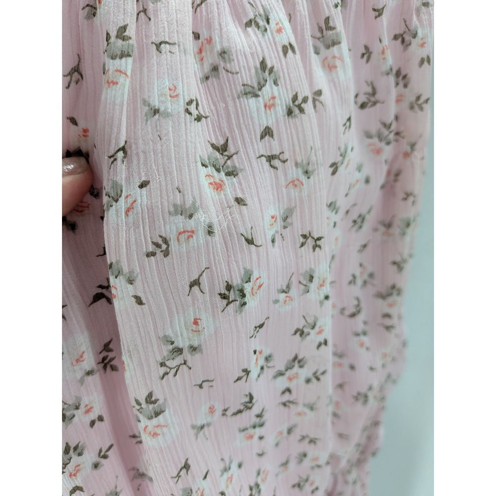 Abercrombie & Fitch Pink Floral Halter Mini Dress Strappy Back XS - Picture 2 of 4